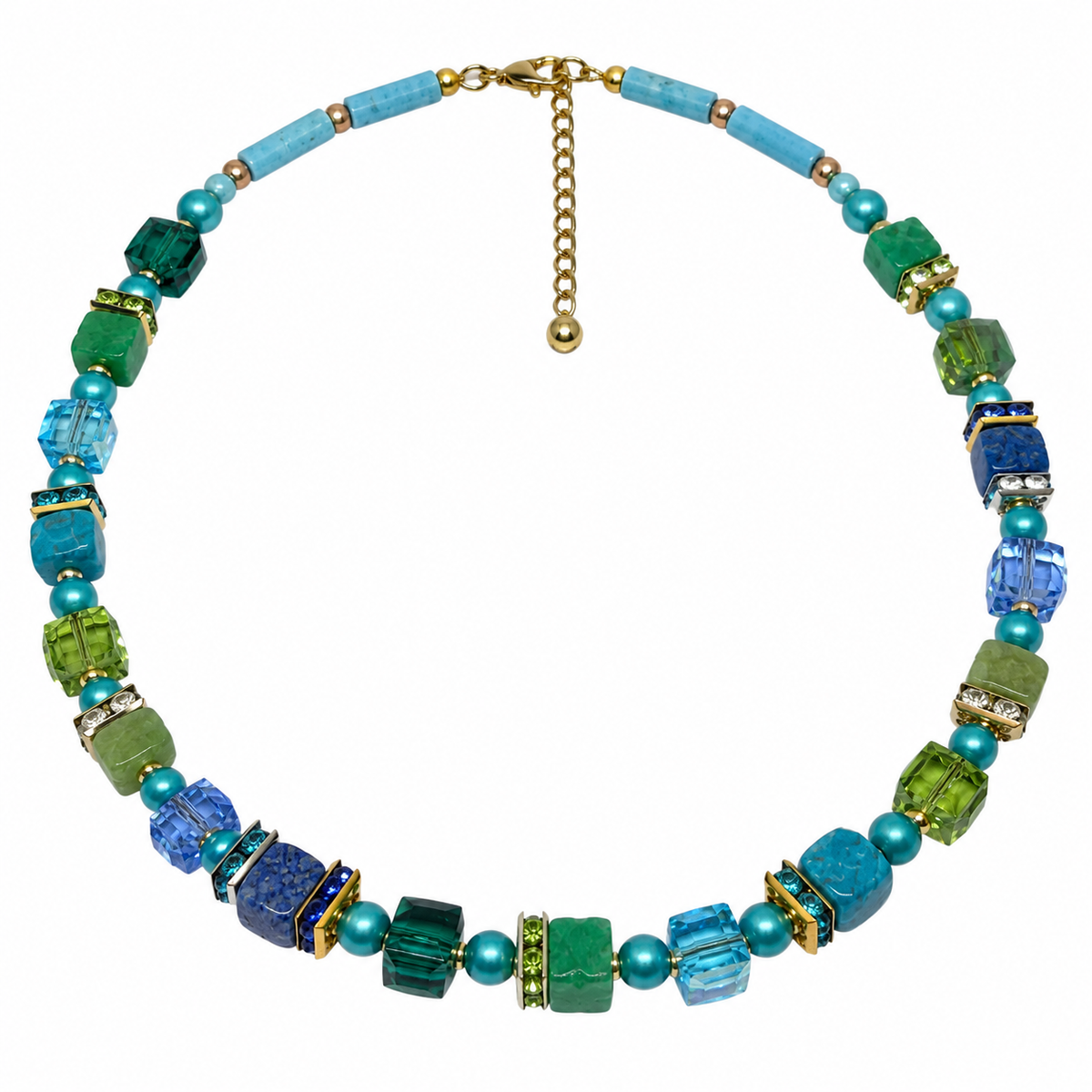 Blue Larimar/Jade Necklace 21-26-G