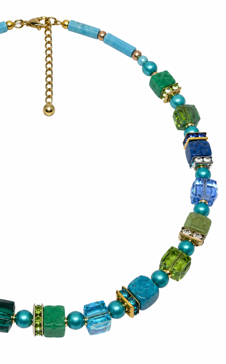 Blue Larimar/Jade Necklace 21-26-G