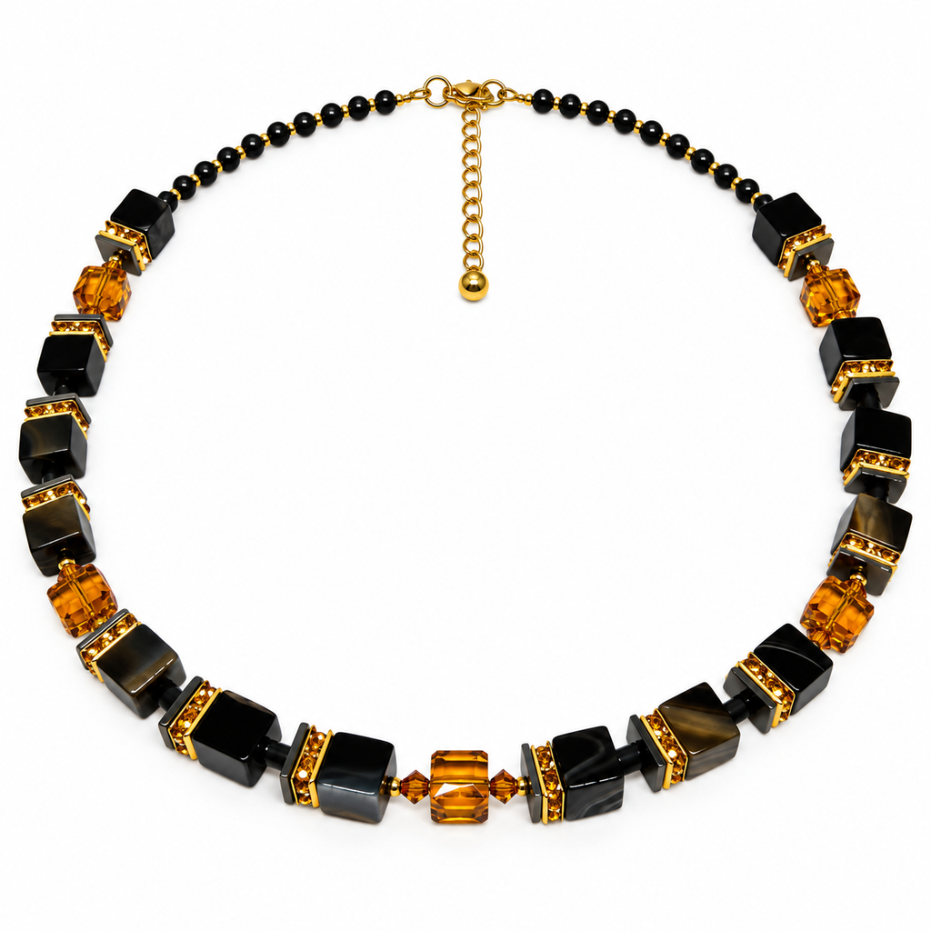 Onyx/Caramel Necklace 36-26-G