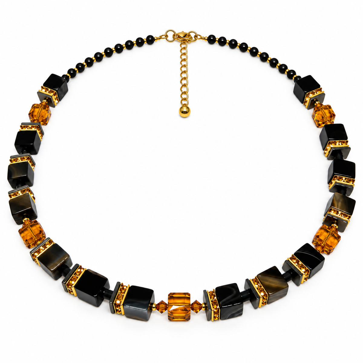 Onyx/Caramel Necklace 36-26-G