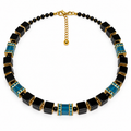 Onyx/Blue Necklace 43-26-G