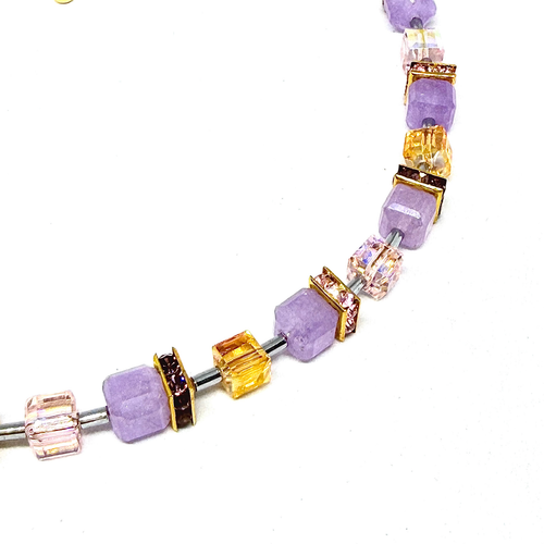 Lilac/Orange Necklace 5-26-G