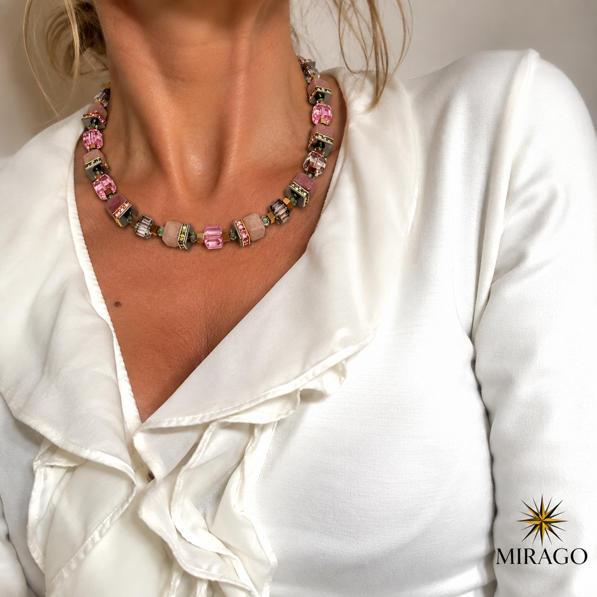 Pink Quartz Necklace 63-26-G