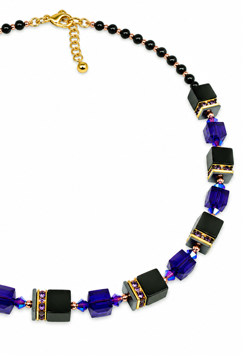Onyx/Purple Necklace 7-26-G
