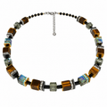 Tiger Eye/Blue Necklace 71-26-S