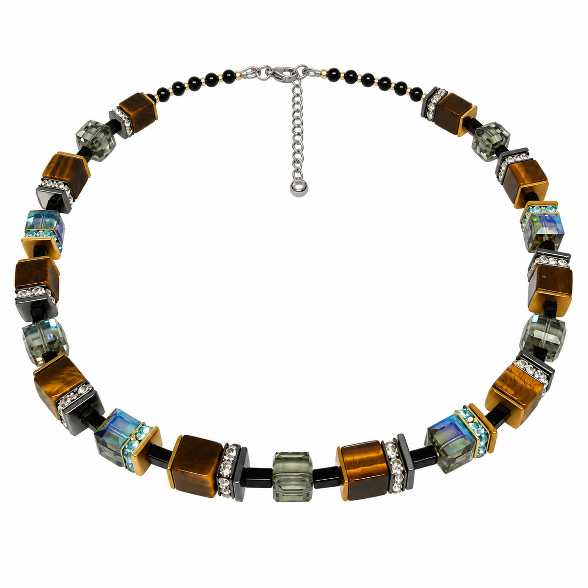 Tiger Eye/Blue Necklace 71-26-S