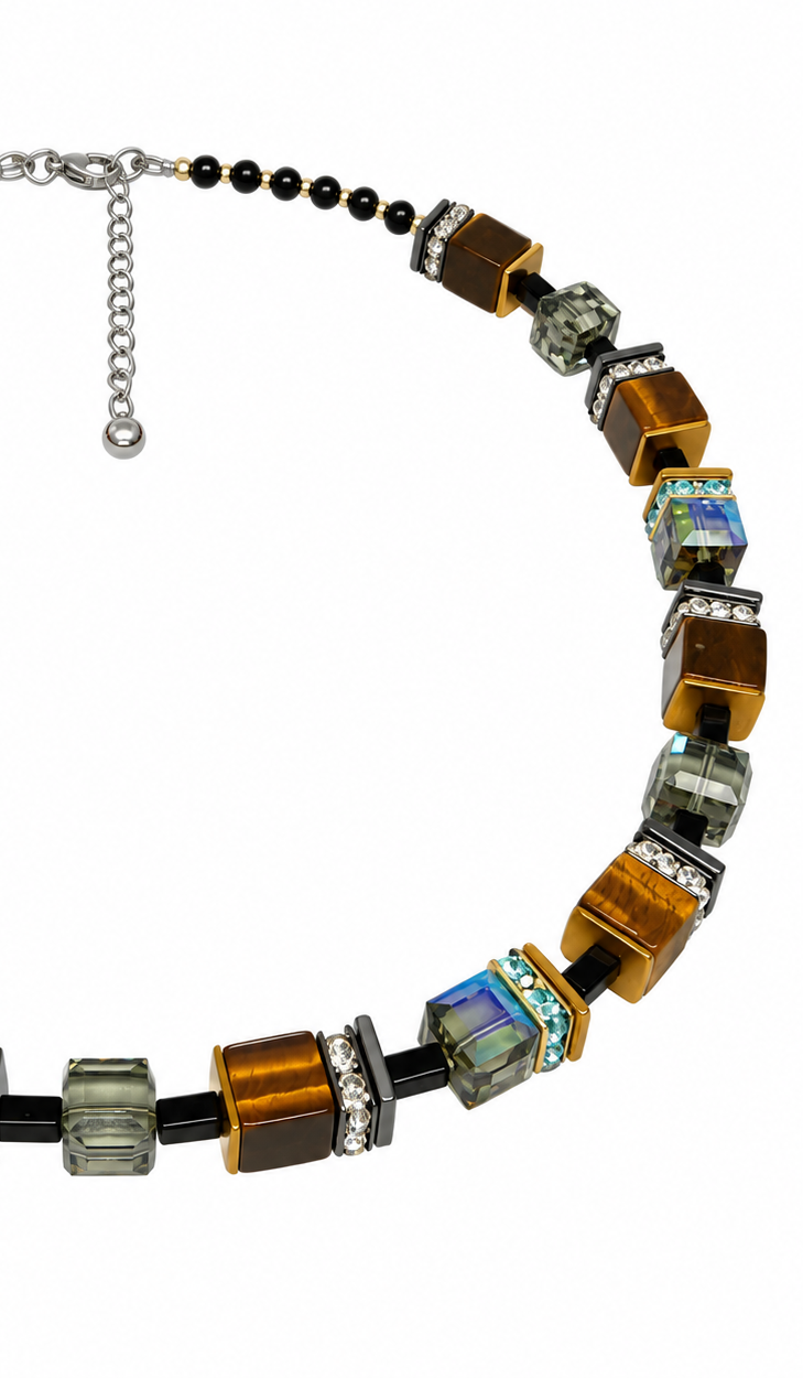 Tiger Eye/Blue Necklace 71-26-S