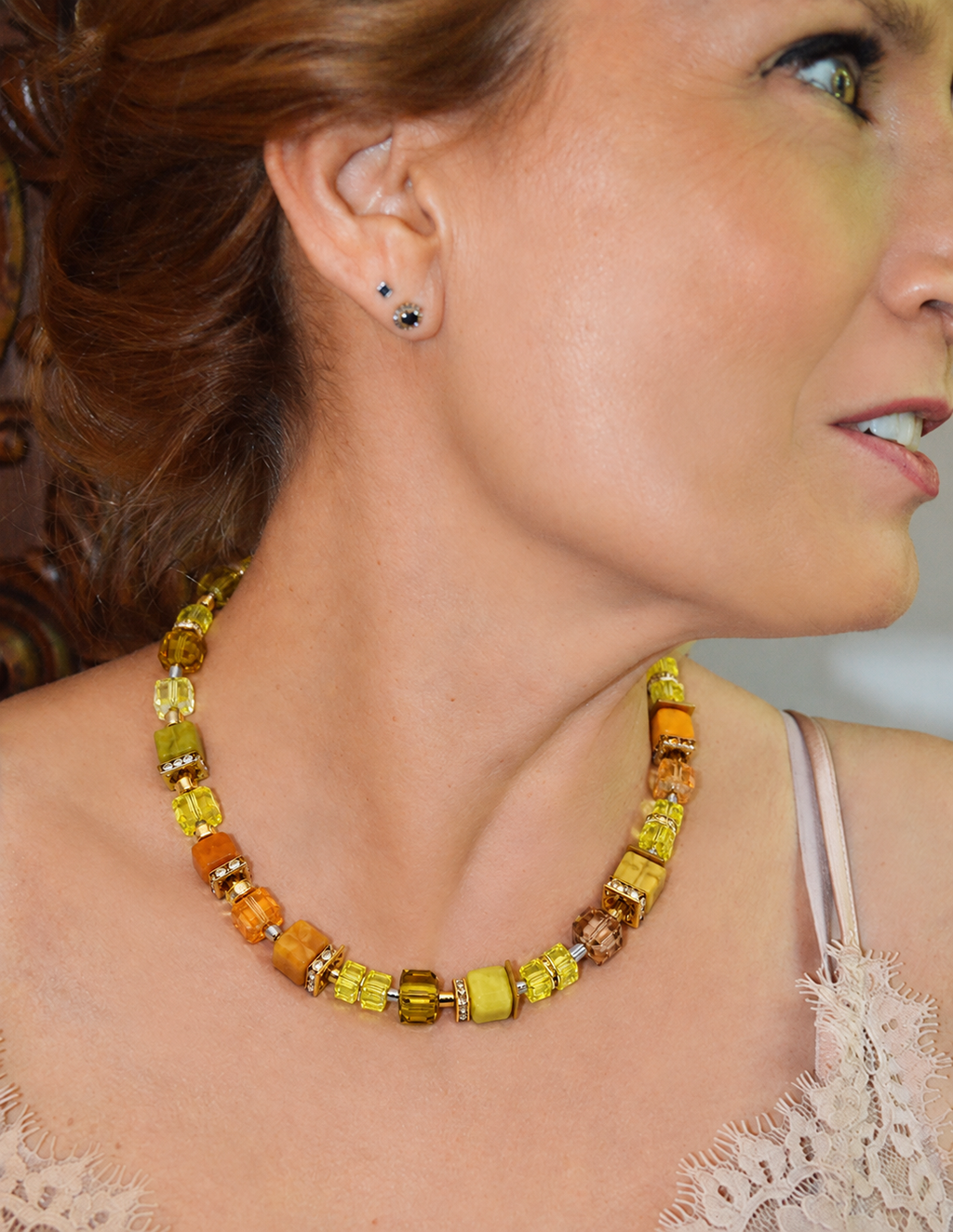 Yellow/Orange Necklace 35-26-S