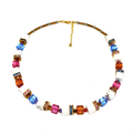 Howlite, blue,pink - Gold